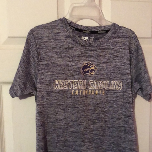 Western Carolina Catamounts Purple & Gray Striped Active T-Shirt Boys L 10/12 - Picture 5 of 12
